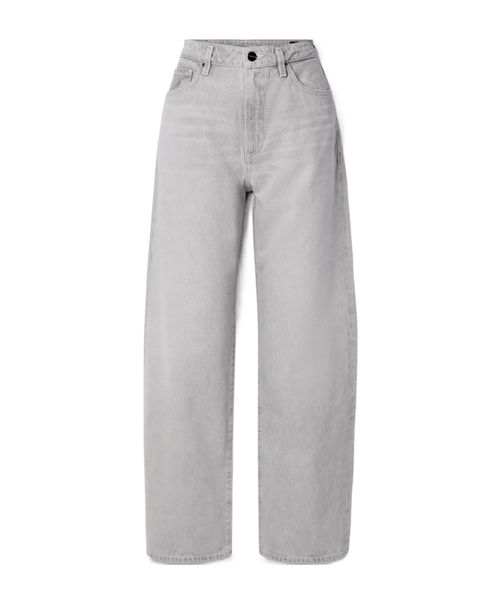 High-rise straight-leg organic jeans