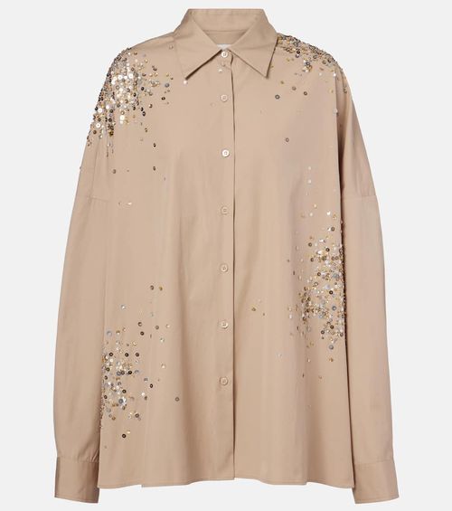 Sequined oversized cotton shirt