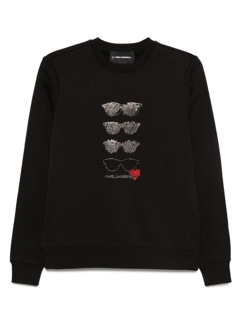 Sequin-embellished sweatshirt - Black