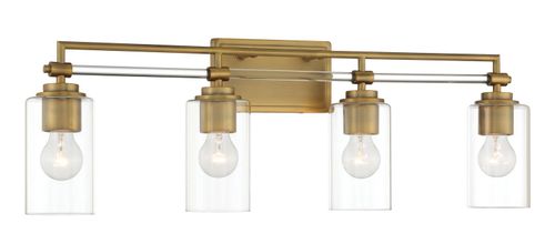 Antique Noble Brass Four Light Bath Vanity from the Binsly Collection
