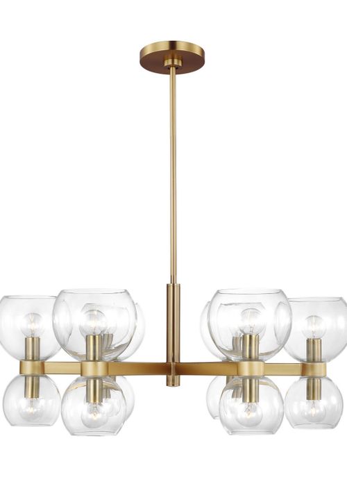 Visual Comfort Studio Londyn 6-Light Chandelier in Burnished Brass With Clear Glass by Kate Spade New York