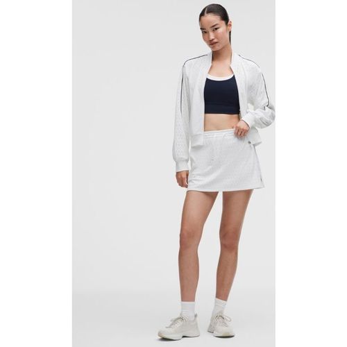 Lululemon – Women's Ace Advantage High-Rise Knit Mesh Tennis Skirt – Color White/Blue