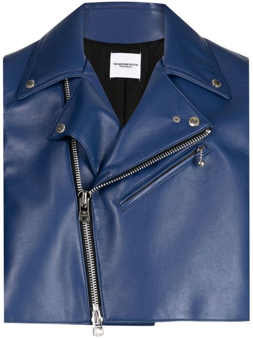 Zip-up biker vest - Blue