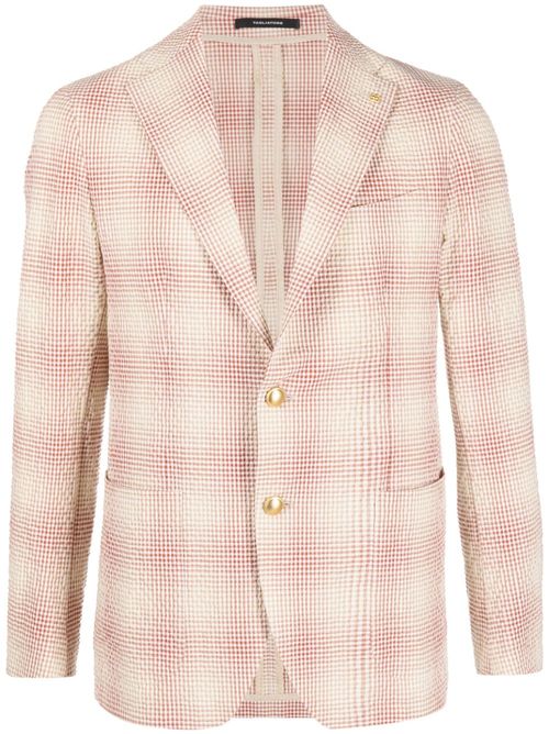 Check-pattern seersucker blazer - Neutrals