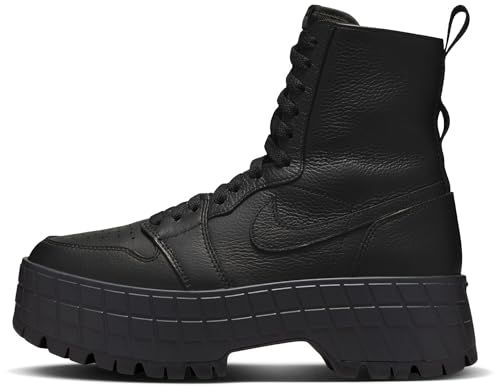 Air Jordan 1 Brooklyn Women's Boots (FJ5737-001, Black/Black/Flat Pewter)