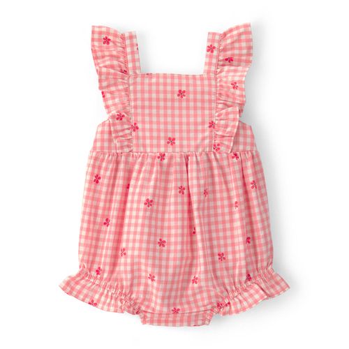 Girls Romper Coral 12M:- Coral