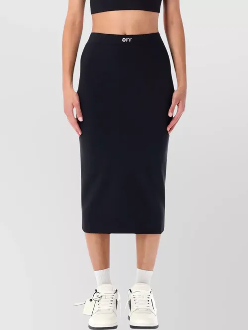 Off-White - comfortable midi skirt elastic waistband