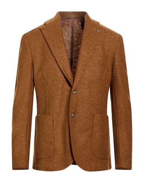 Man Blazer Tan Size 40 Polyester, Virgin Wool