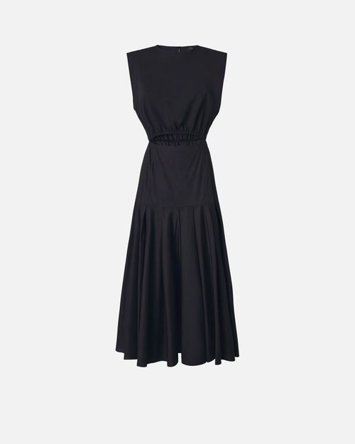 Sleeveless midi dress with pleats and cut-out - 36