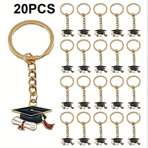 TEMU / Portachiavi per Laurea - Regali in Metallo a Forma di Cappello con Ciondoli in , Decorazioni con Tocco e Diploma, Anelli Portachiavi