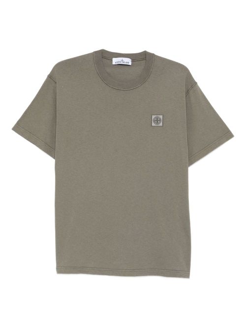 Compass-patch cotton T-shirt - Green