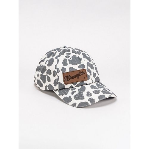 Women's Cow Print Baseball Cap in Black/White
