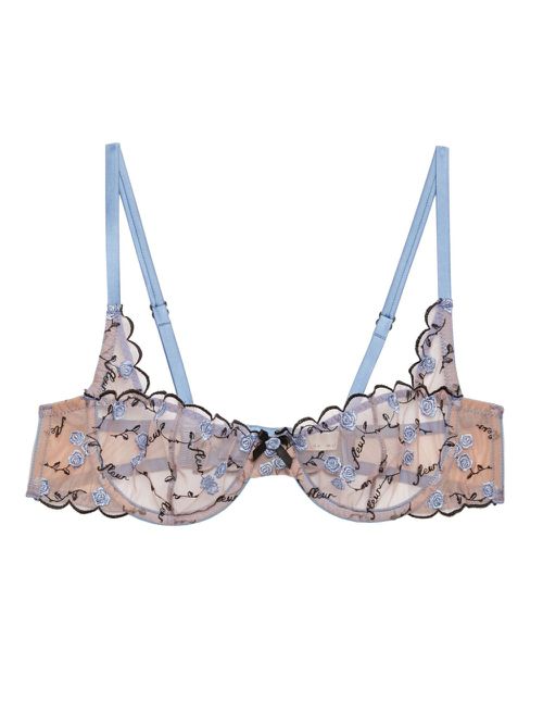 Rose and Vine balconette-style bra - Purple