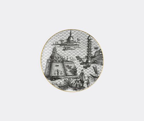 'oriental Dream' Dinner Plate, Black And White