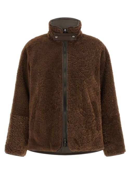 Reversible Shearling Coat — Brown