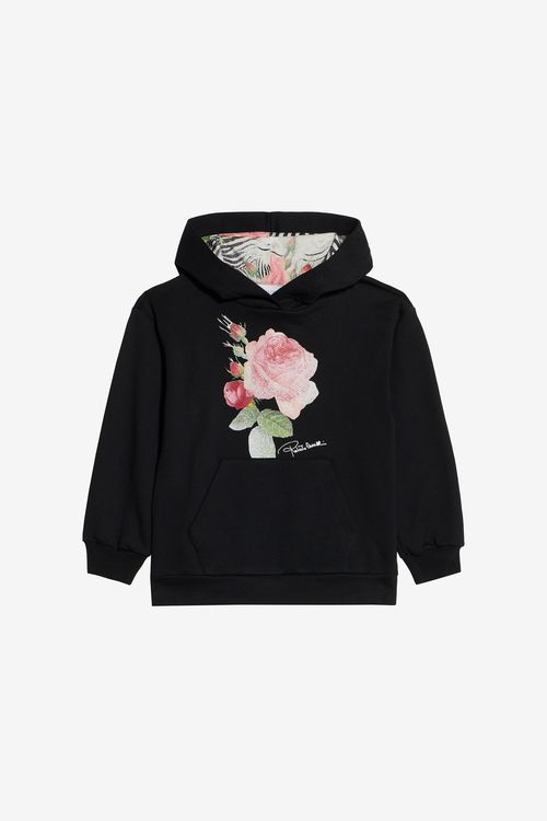 Cotton Sweatshirt With Roses - Female Girls (4