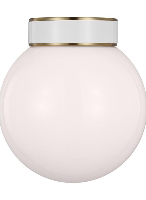 Visual Comfort Studio Monroe Ceiling Light in Burnished Brass And Gloss White by Kate Spade New York