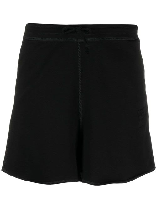 Logo-Patch Organic Cotton Shorts — Black