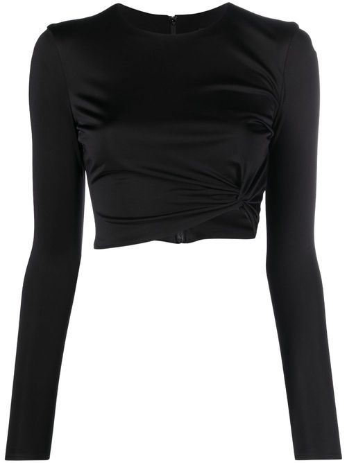 X Dua Lipa knotted crop top - Black