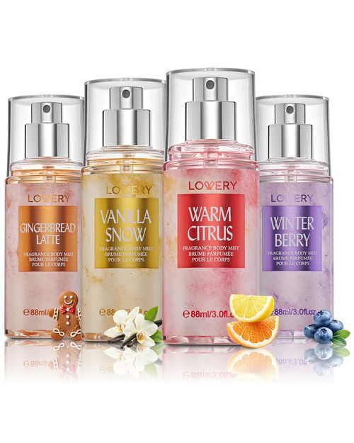 4pc Assorted Holiday Body Mist Fragrance Gift Set