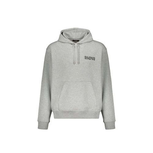 Logo-Embroidered Cotton Hoodie — Gray