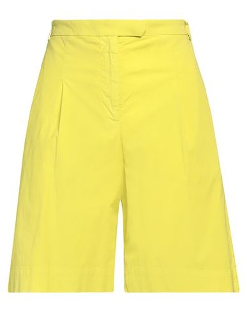 Malìparmi Woman Shorts & Bermuda Shorts Lime green Size 2 Cotton, Polyamide, Elastic fibres