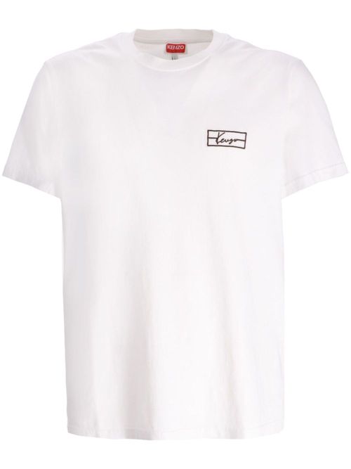 Logo-embroidered T-shirt - White