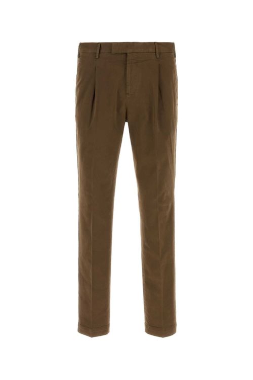 Stretch Cotton Trousers — Brown