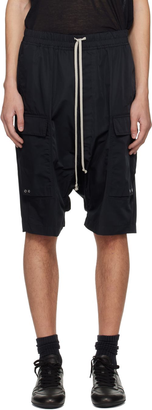 Black Temple Cargo Pods Shorts