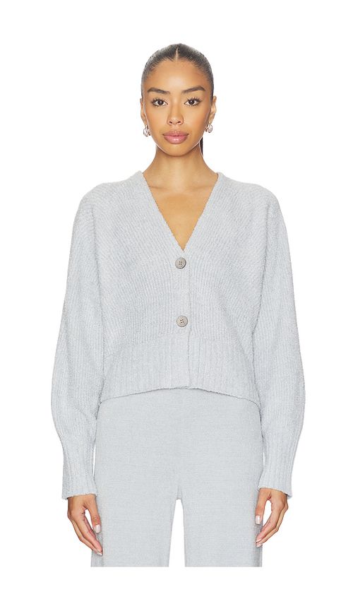 Barefoot Dreams CozyChic Lite Ribbed Button Front Cardigan in Baby Blue. M. Also in