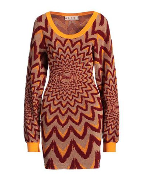 Marni Woman Mini dress Mandarin Size 2 Cotton, Virgin Wool, Polyamide