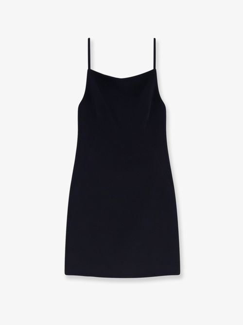 Viscose Blend Mini Dress — Black