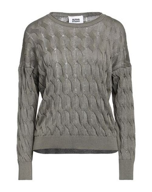 Alpha Studio Woman Sweater Military green Size 2 Viscose, Polyester