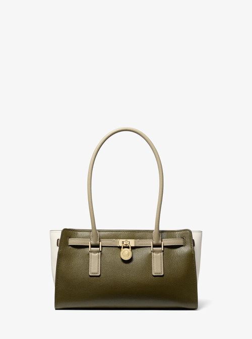 Hamilton Moderne Small Color-Blocked Leather Satchel