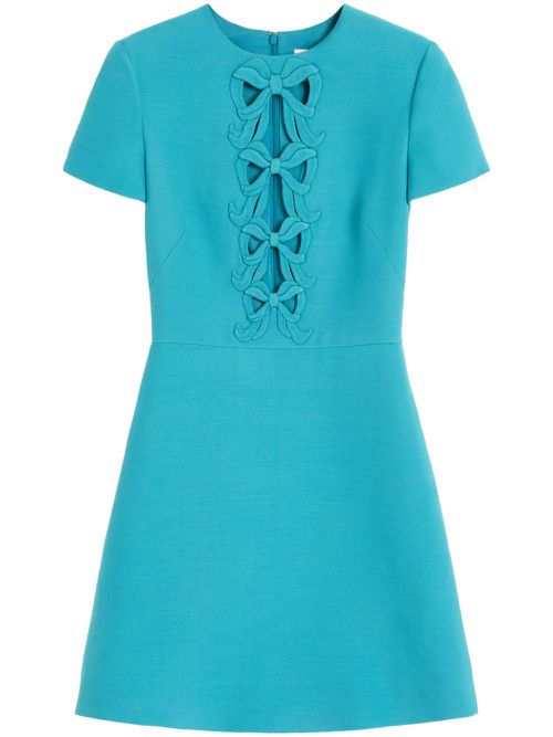 Embroidered mini dress - Blue