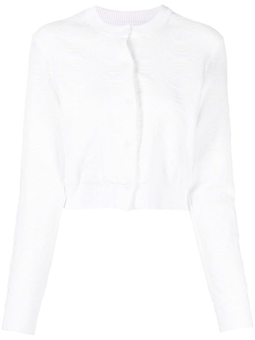 Jacquard cropped cardigan - White