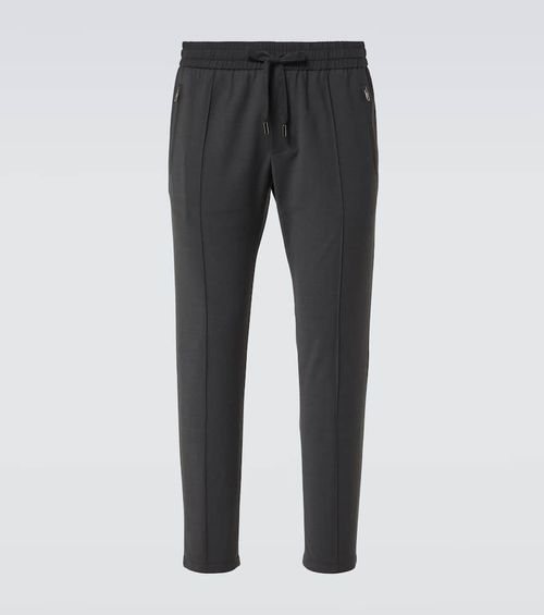 Wool-blend straight pants