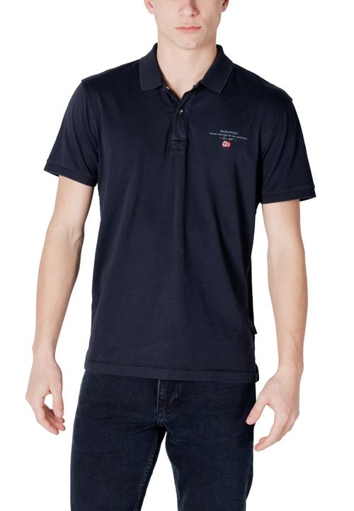 Dark Blue Solid Shirt Collar Polo