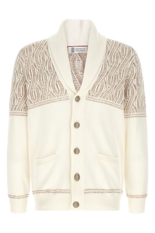 Braided Jacquard Shoulders Cardigan