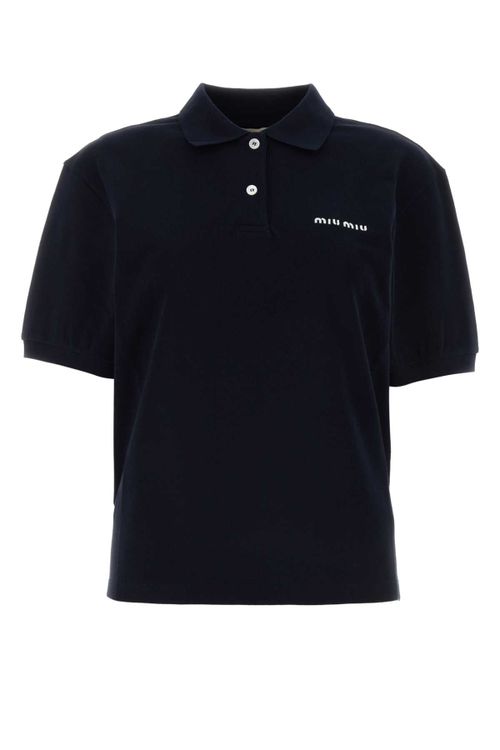 Logo-Embroidered Piquet Polo Shirt — Navy