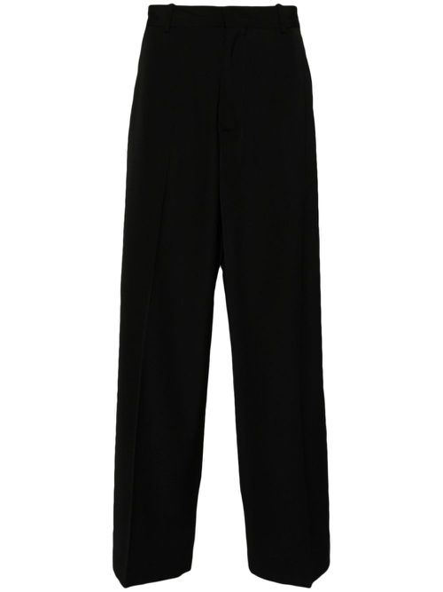 Contrast-stitching tailored trousers - Black