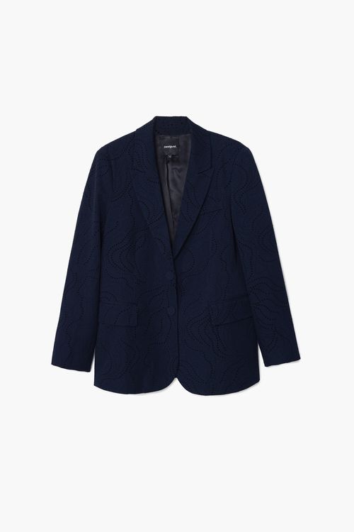 Embroidered floral blazer