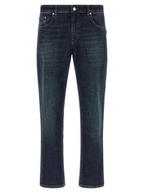 Blue Straight Mid Rise Jeans