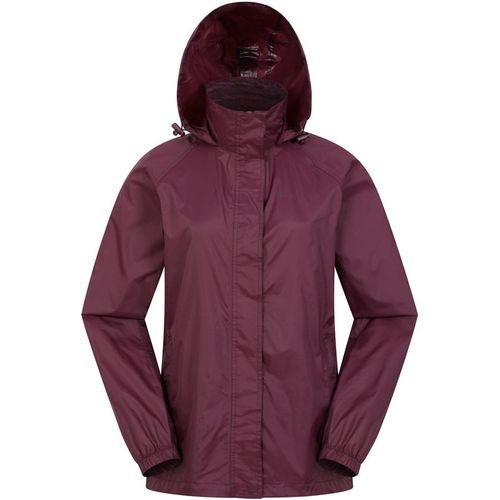 Mountain Warehouse Women's Pakka Waterproof Jacket Packable Foldaway Hood in Dark Mauve