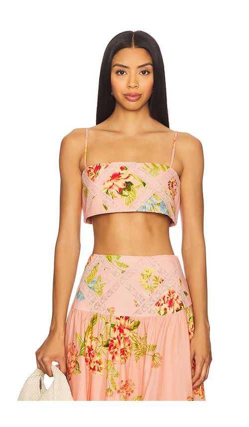HEMANT AND NANDITA BUSTIER-TOP in Blush. Größe XL. Also in L, M