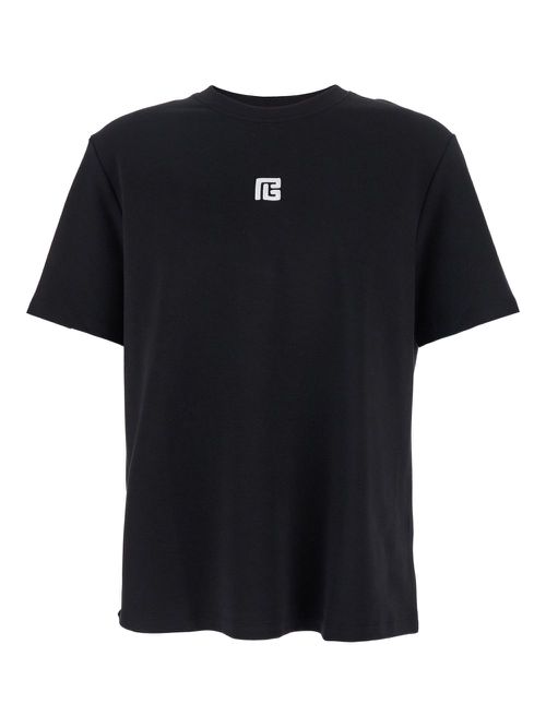 Logo-embroidered crew-neck T-shirt - Black