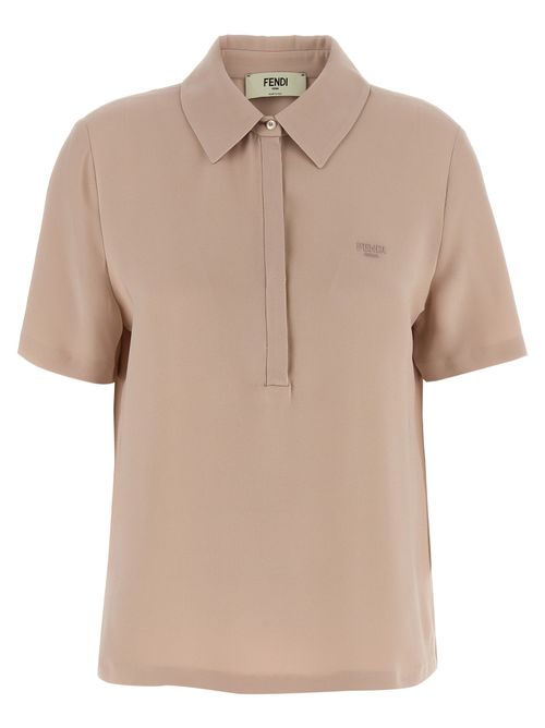 Silk Polo Shirt — Beige