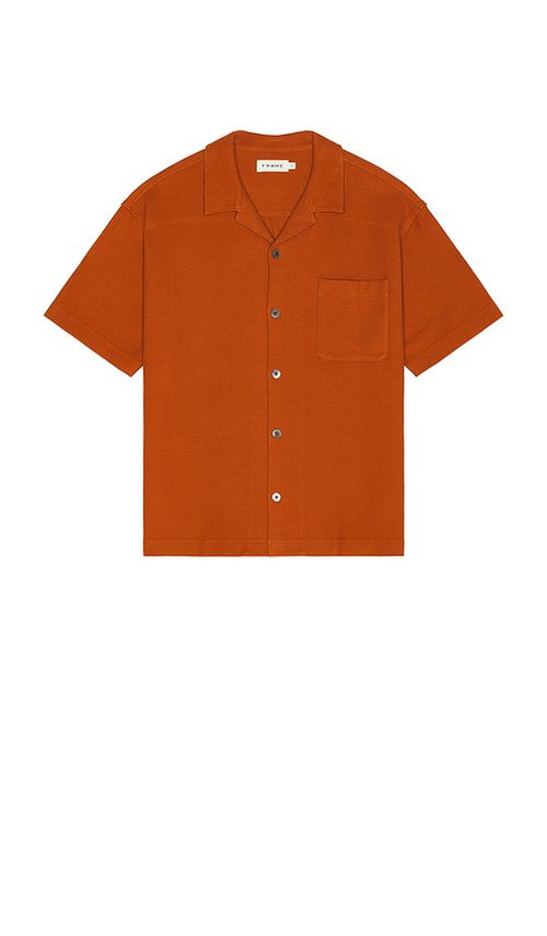 FRAME Jacquard Relaxed Shirt in Dark Orange.  XL also in L