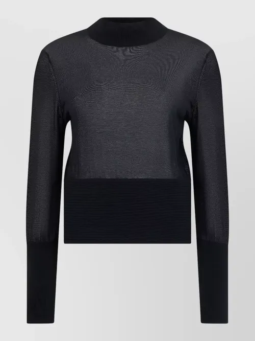Frame - lightweight knit sweater sheer textured band