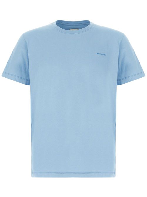 Logo-embroidered T-shirt - Blue